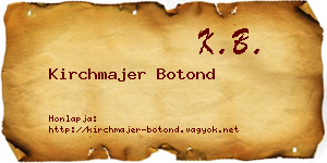 Kirchmajer Botond névjegykártya